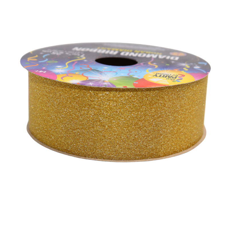 #9 Diamond Ribbon - 1 1/2" x 25 Yards | 1 Spool - No Shed Glitter Ribbon!