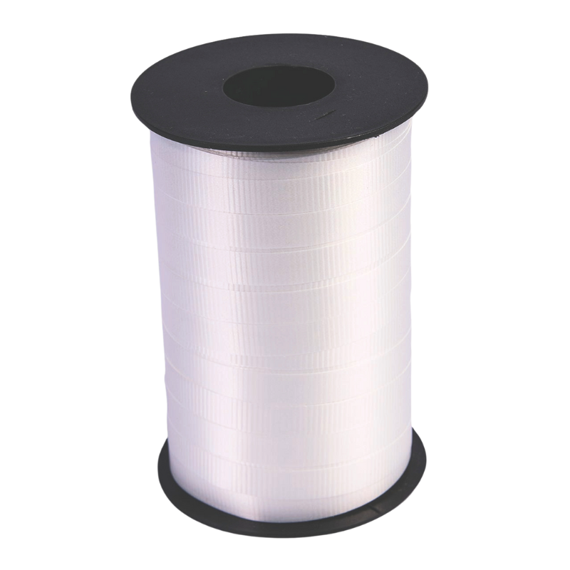 3/8" White Crimped Curling Ribbon - 3/16" x 250 Yards | 1 Spool