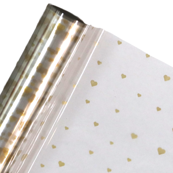 Gemstone Hearts Clear Printed Cellophane Roll 24 X 100 Feet 1 Count Wholesale Cellophane 2269