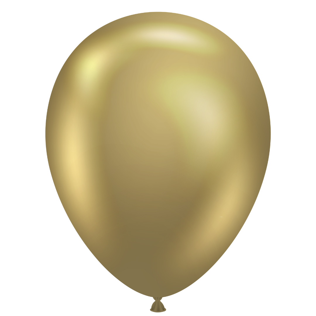 11" TUFTEX Effects Golden - Gold Metallic Latex Balloons | 50 Count