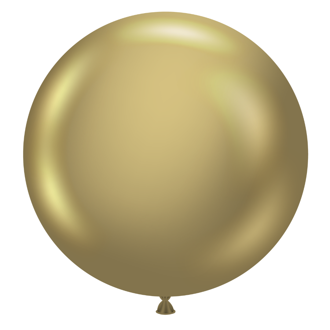 24" TUFTEX Effects Golden - Gold Metallic Latex Balloons | 25 Count