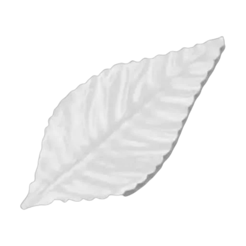 3" White Artificial Corsage Leaves - Satin Wired Floral Design Leaves | 100 Count