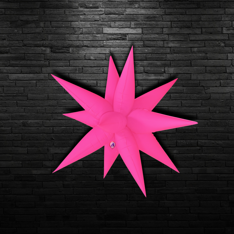 40" AAB Blazing Neon Magenta Starburst Airfill Balloon | 1 Count - Black Light Reactive!