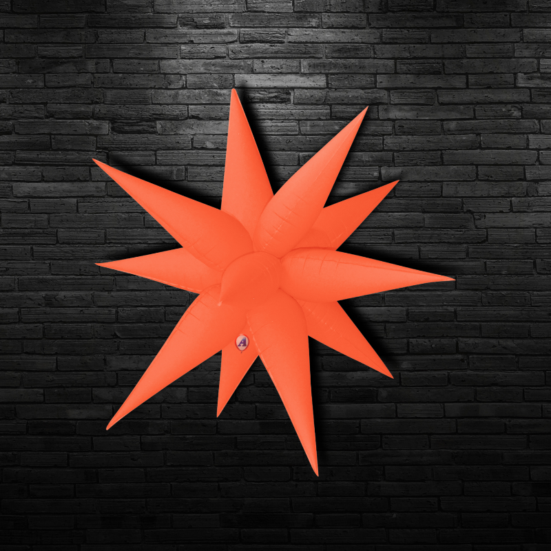 27.5" AAB Blazing Neon Orange Starburst Airfill Balloon | 1 Count - Black Light Reactive!