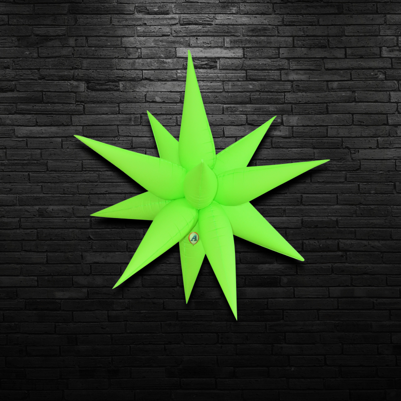 27.5" AAB Blazing Neon Green Starburst Airfill Balloon | 1 Count - Black Light Reactive!