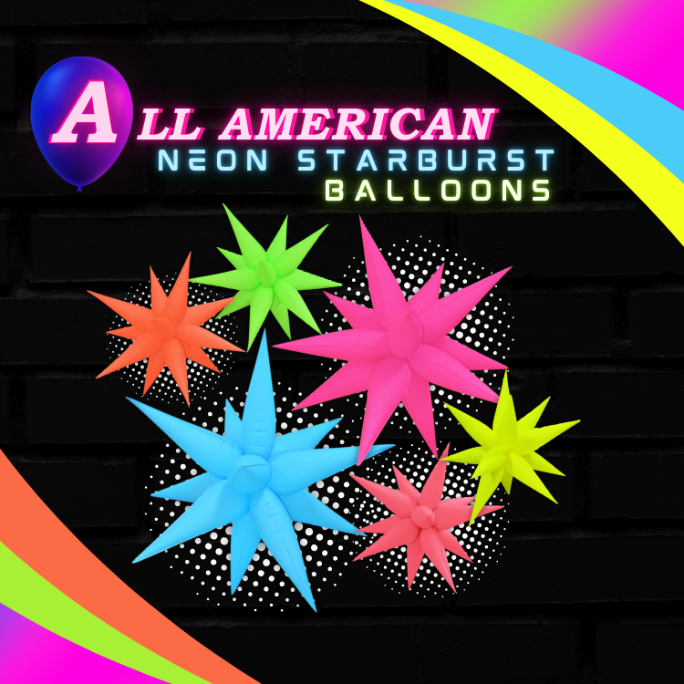 40" AAB Blazing Neon Yellow Starburst Airfill Balloon | 1 Count - Black Light Reactive!