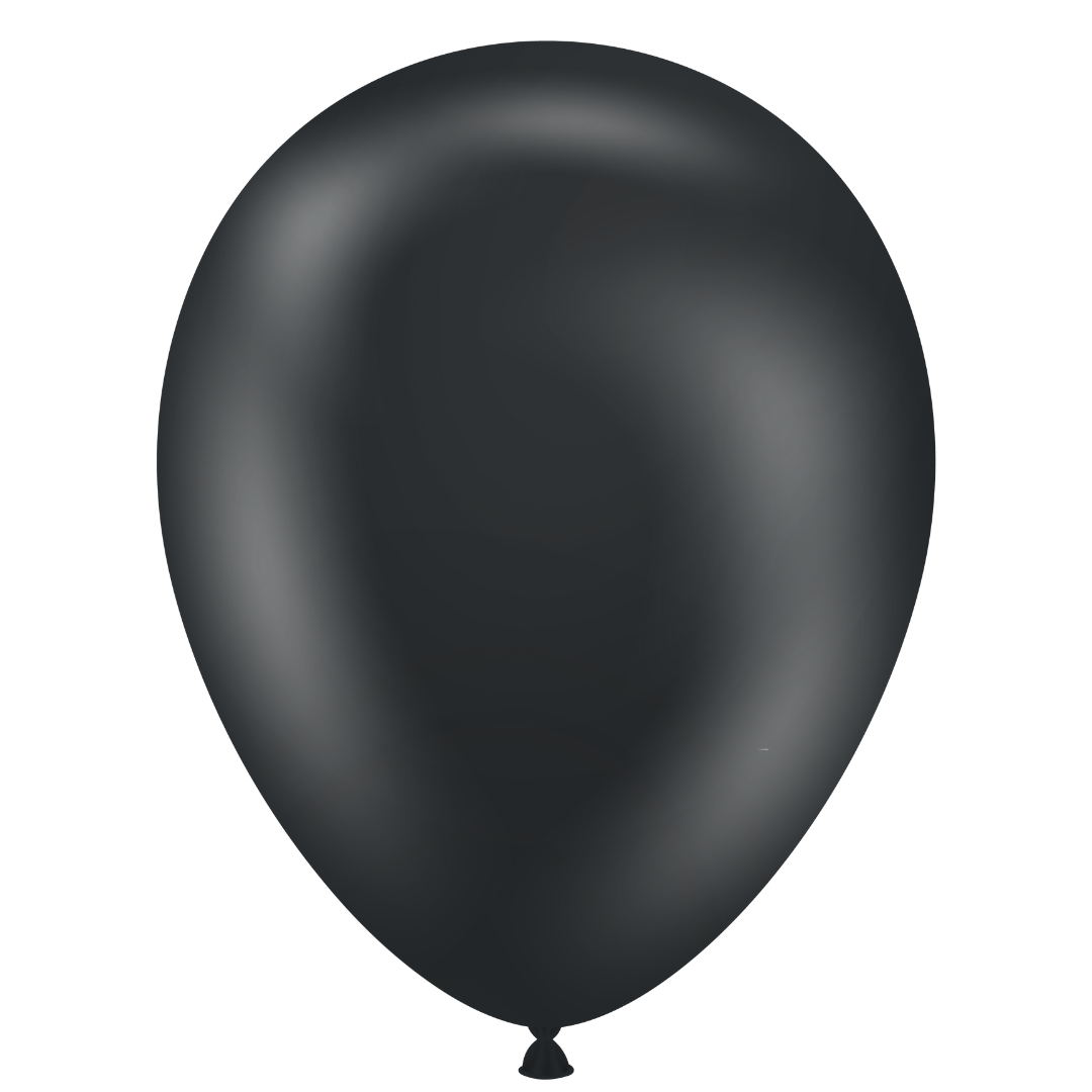 11" TUFTEX Effects Shadow - Black Metallic Latex Balloons | 50 Count