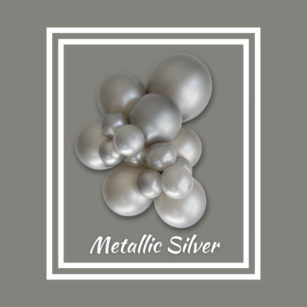 5" TUFTEX Metallic Pearlized Silver Latex Balloons | 50 Count