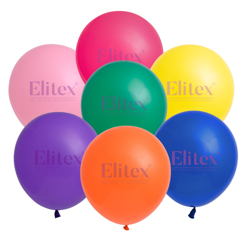 12" Elitex Assortment Standard Round Latex Balloons | 50 Count