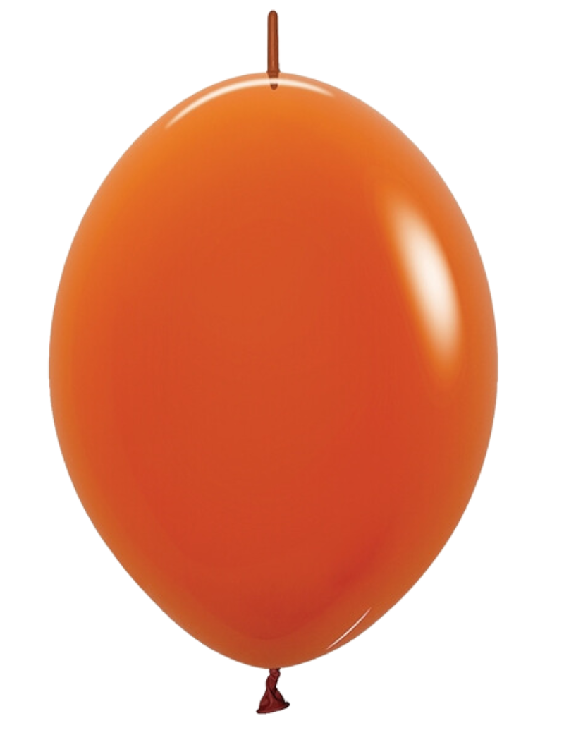 12" Sempertex Deluxe Sunset Orange Link-O-Loon Latex Balloons | 50 Count