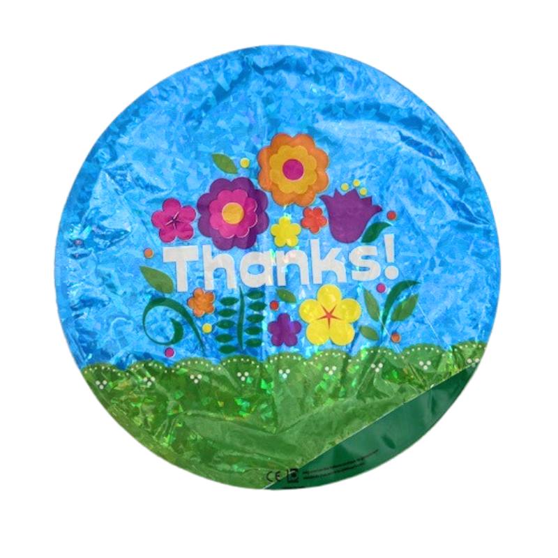 9" Betallic Thanks - Thank You Holographic Airfill Foil Balloon | Clearance - While Supplies Last!