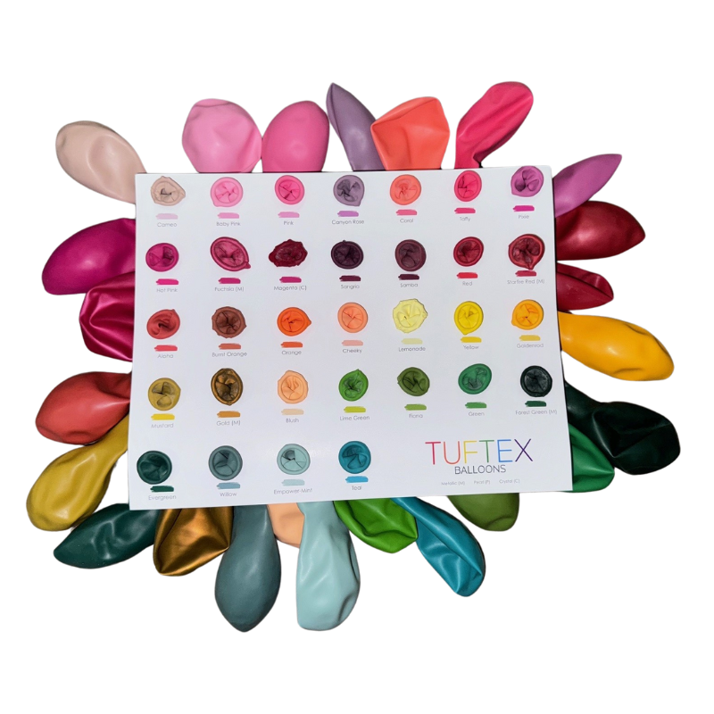 TUFTEX Sample Portfolio - All Colors In 11" Balloons | 1 Count