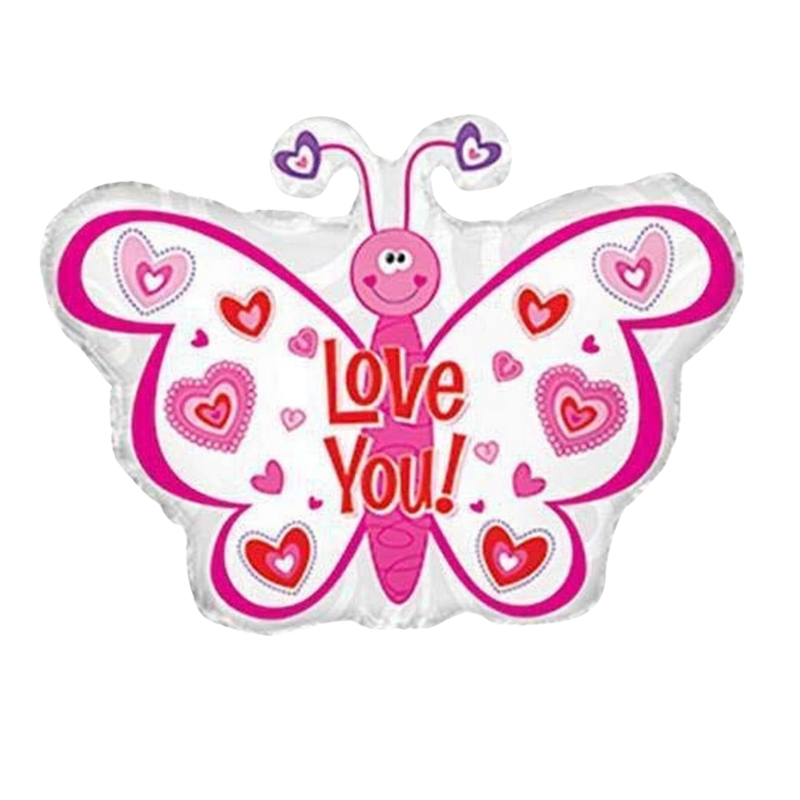 12" Love You Butterfly Foil Airfill Balloon | Buy 5 Or More, Save 20%