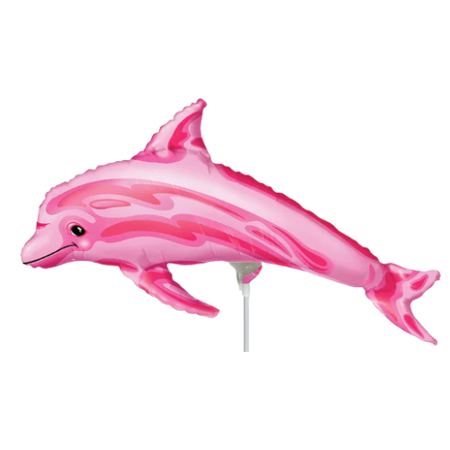 14" Anagram Pink Dolphin Foil Airfill Balloon | Buy 5 Or More Save 20%