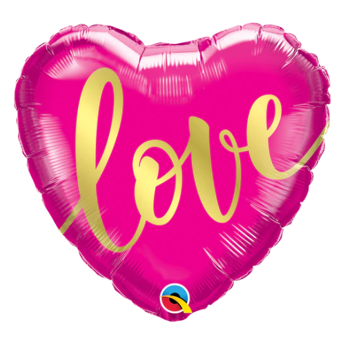 18" Love Gold Heart Foil Balloon (P5)