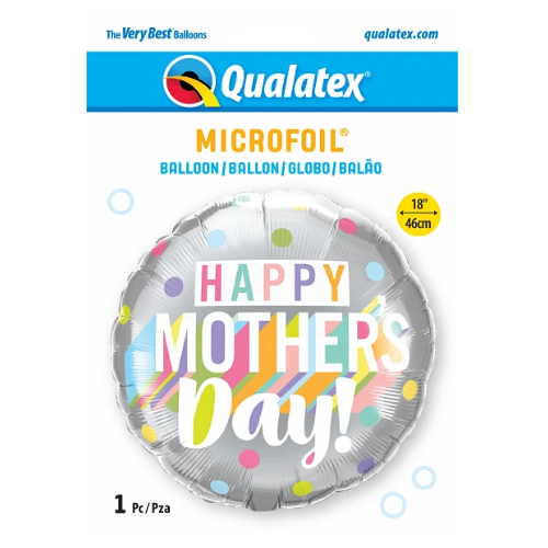 18" Mother’s Day Big Pastel Dots Foil Balloon (P8) | Buy 5 Or More Save 20%